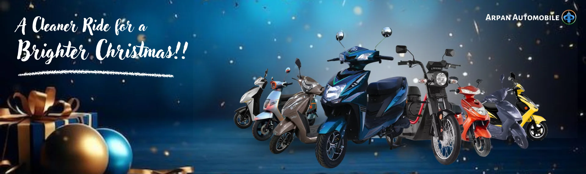 Arpan Automobile Christmas & Happy New Year Website Hero Section